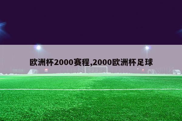 欧洲杯2000赛程,2000欧洲杯足球